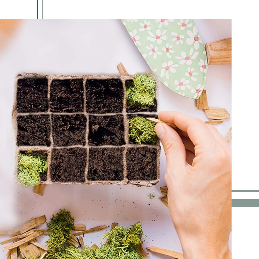 JOYSEUS Seed Starter Peat Pots, 10 PCS (120 Cells) Seedling Starter Trays for Garden Seedling-100% Eco-Friendly and Biodegradable with Bonus 10 Plastic Plant Labels…