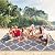 StepRite Outdoor Rug Reversible Plastic Straw Camping Mats, Patio Rug, Waterproof & Easy-Cleaning Area Rug for Outside RV, Balcony, Deck, Beach, Porch & Backyard (6’ × 9’, White & Gray)