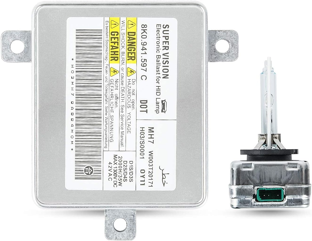 RANSOTO Xenon Headlight Ballast Control Unit Module with Igniter and D3S Bulb Compatible with Audi A3 A4 A5 A6 A7 A8 Q5 Q7 S4-S8 VW CC Eos Jetta Touareg Chrysler 300 Replaces 8K0941597B