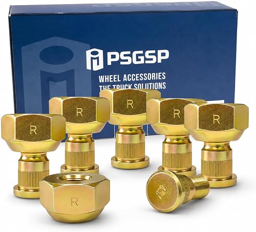 PSGSP 6-Lug Front Wheel Nuts & Studs Set, M20 x 1.5 Right-Hand Thread, Isuzu NPR