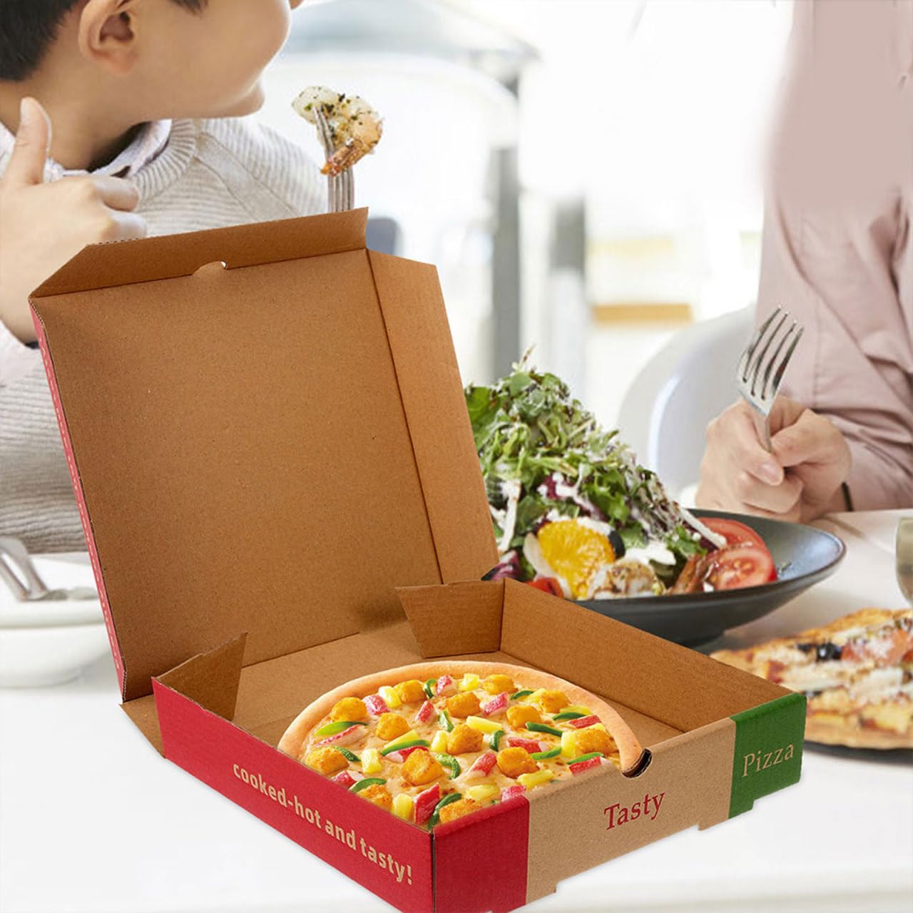 PRETYZOOM Lot de 10 boîtes à pizza vides en papier épais - Boîte de transport