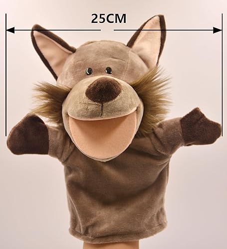Miniatura 9 de LOMTRATS Marionetas de mano de animales para niños, incluye lobo, tigre, león, mono, así sucesivamente, bocas abiertas móviles, perfectas para