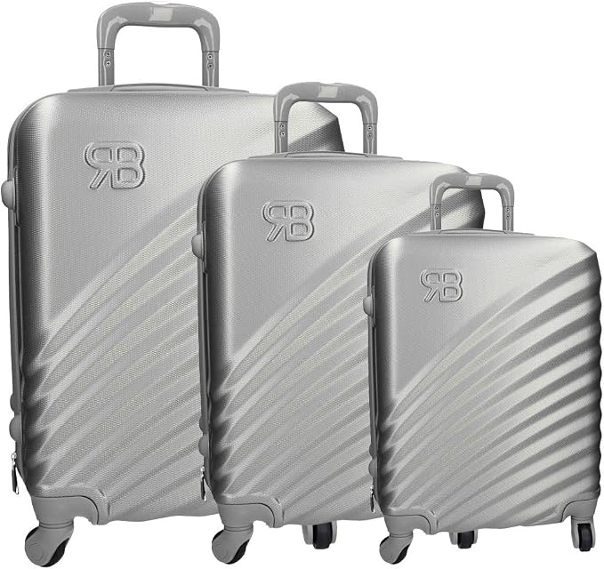 Renato Balestra Set valigie trolley 3 pezzi rigido argento 4 ruote cabina  VS246 : Amazon.it: Valigeria