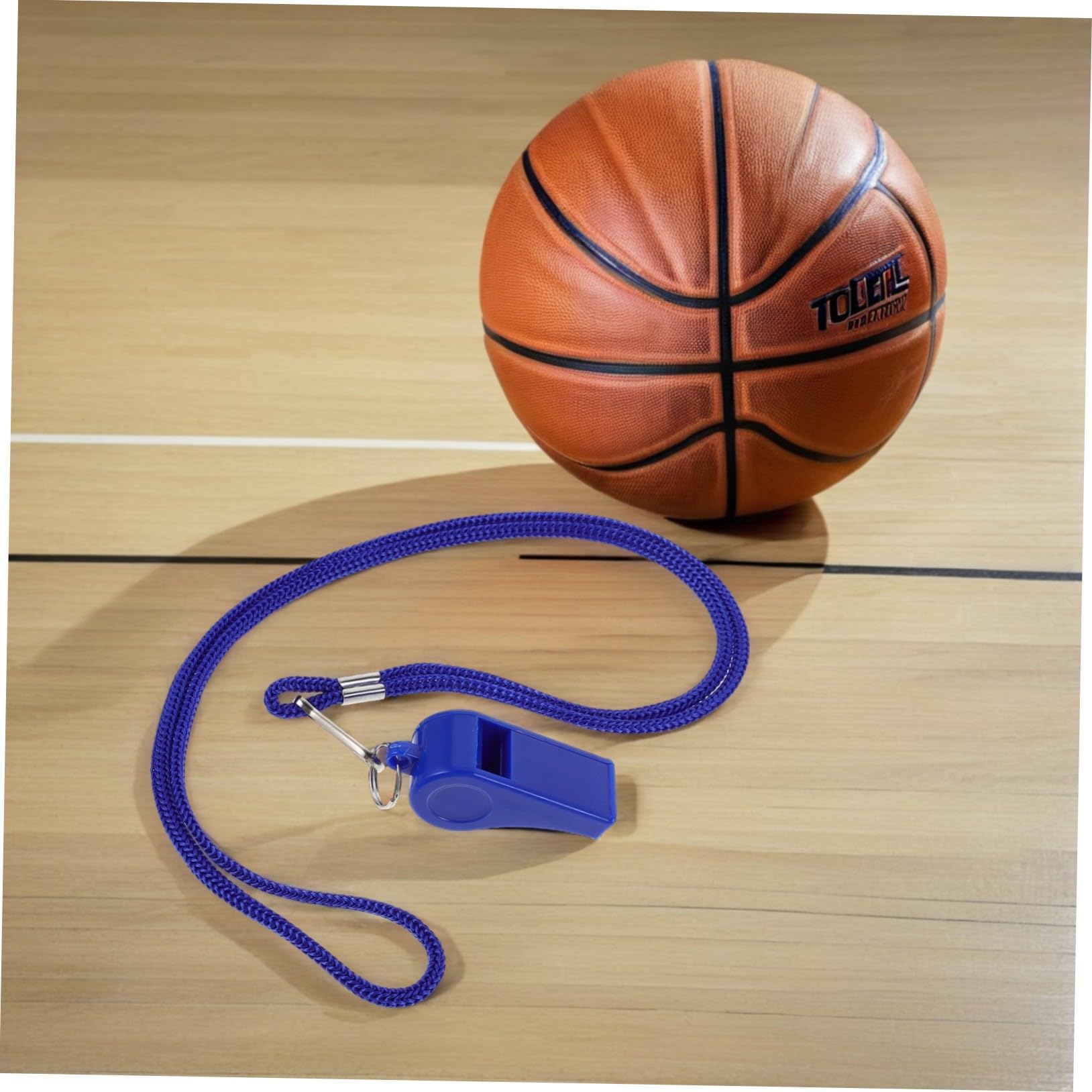 HANABASS 36 Piezas Silbatos Plásticos Azules con Cuerda Sonido Fuerte y Silbato de Emergencia para Árbitros de Fútbol Baloncesto y Salvavidas Resistente para Actividades