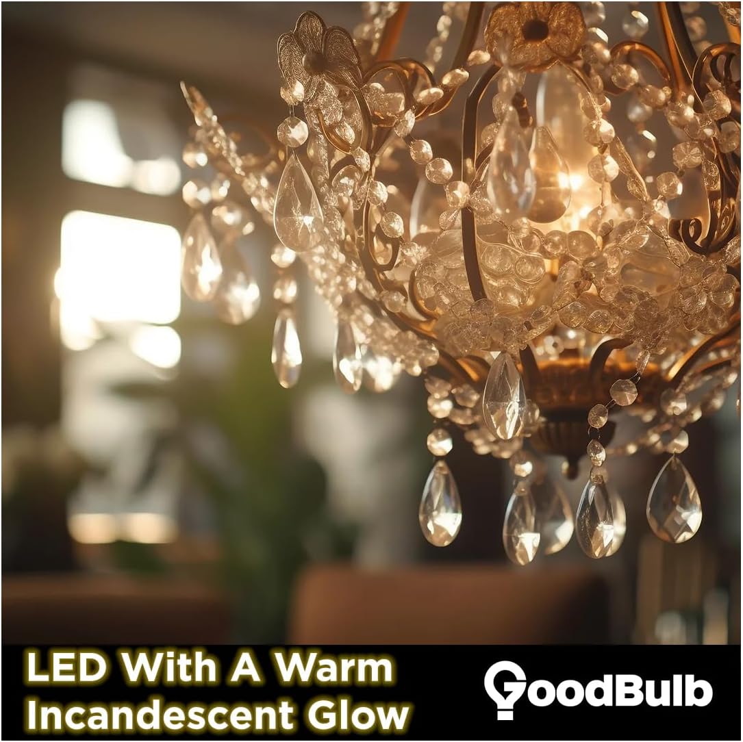 GoodBulb 40 Watt Replacement – 5 Watt Crystal Clear Finsih LED A19 – 90+ High CRI – Soft Incandescent Sparkle – 380 Lumens – 2700 Kelvin – Thick Filament - Long-Lasting 25,000 Hours (4 Pack)