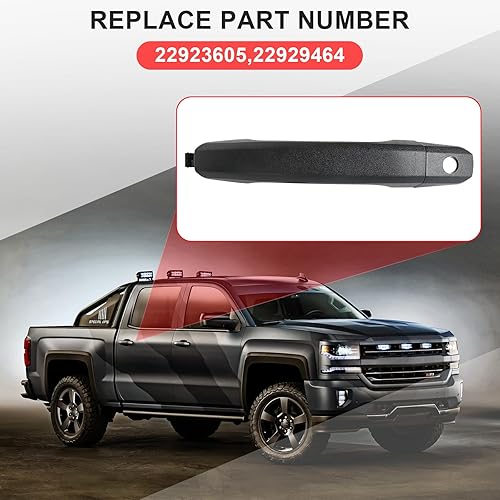Miniatura 5 de FAERSI Manija de puerta exterior delantera izquierda lado del conductor con orificio de llave de repuesto para Chevrolet Silverado 2014 2015 2016