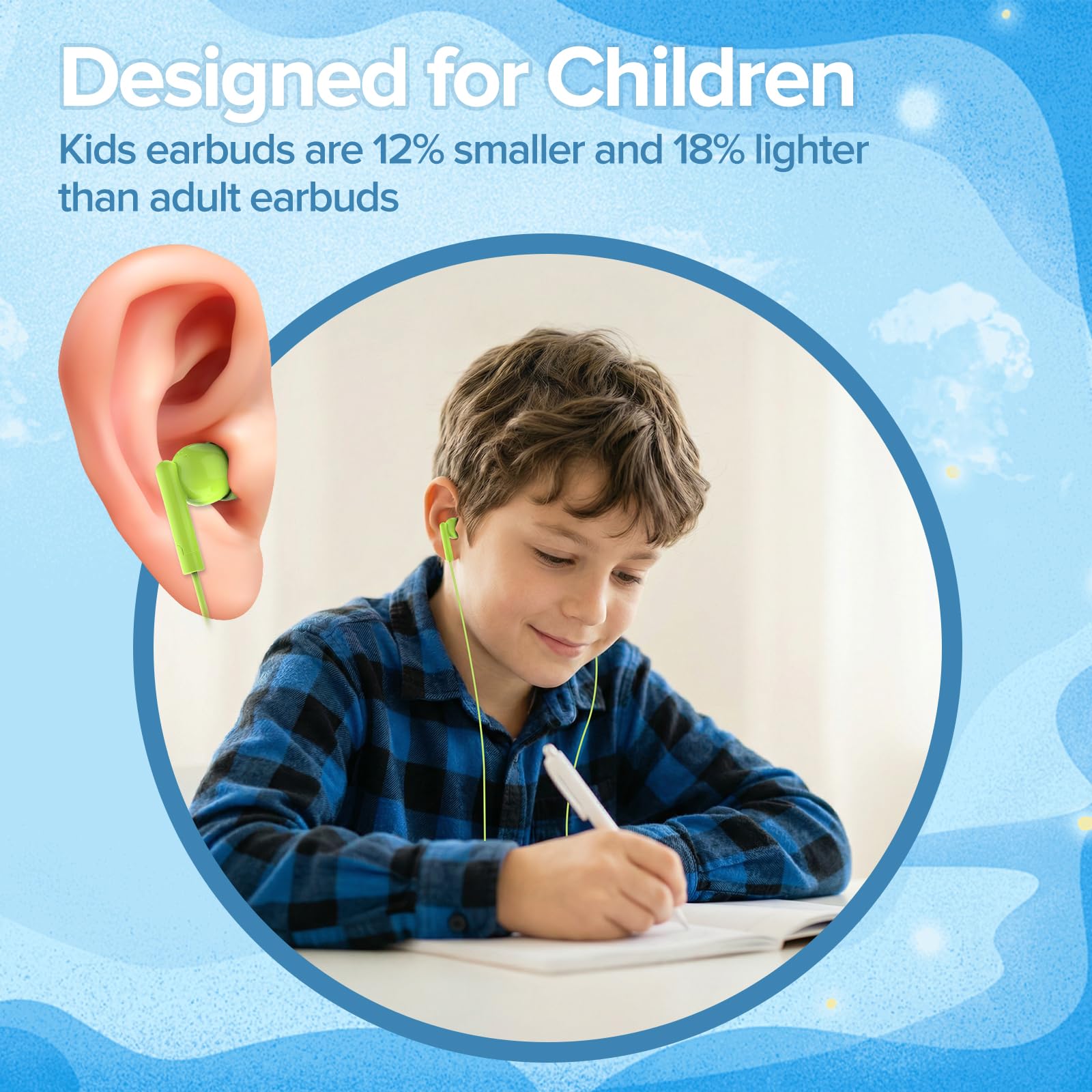 Confezione da 50 auricolari per aule, per studenti, per bambini, scuole, biblioteche, computer portatili, 3,5 mm, confezionati singolarmente (YS103 colori misti)