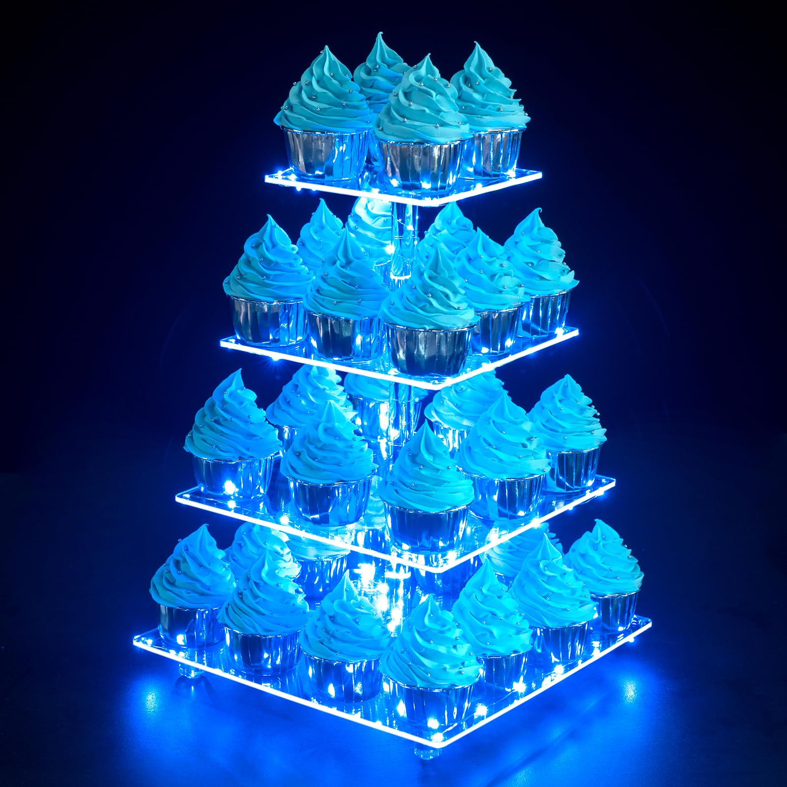 Présentoir à cupcakes acrylique résistant pour illuminer et stabiliser vos buffets de fête