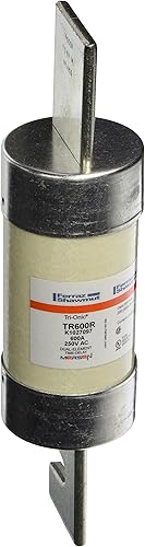 Mersen TR600R TR-R Tri-Onic Time-DelayClass RK5 Fusible, 250VAC160VDC, 200kA AC20kA DC, 600 amperios, 2-916" de diámetro x 10-38" de longitud, color