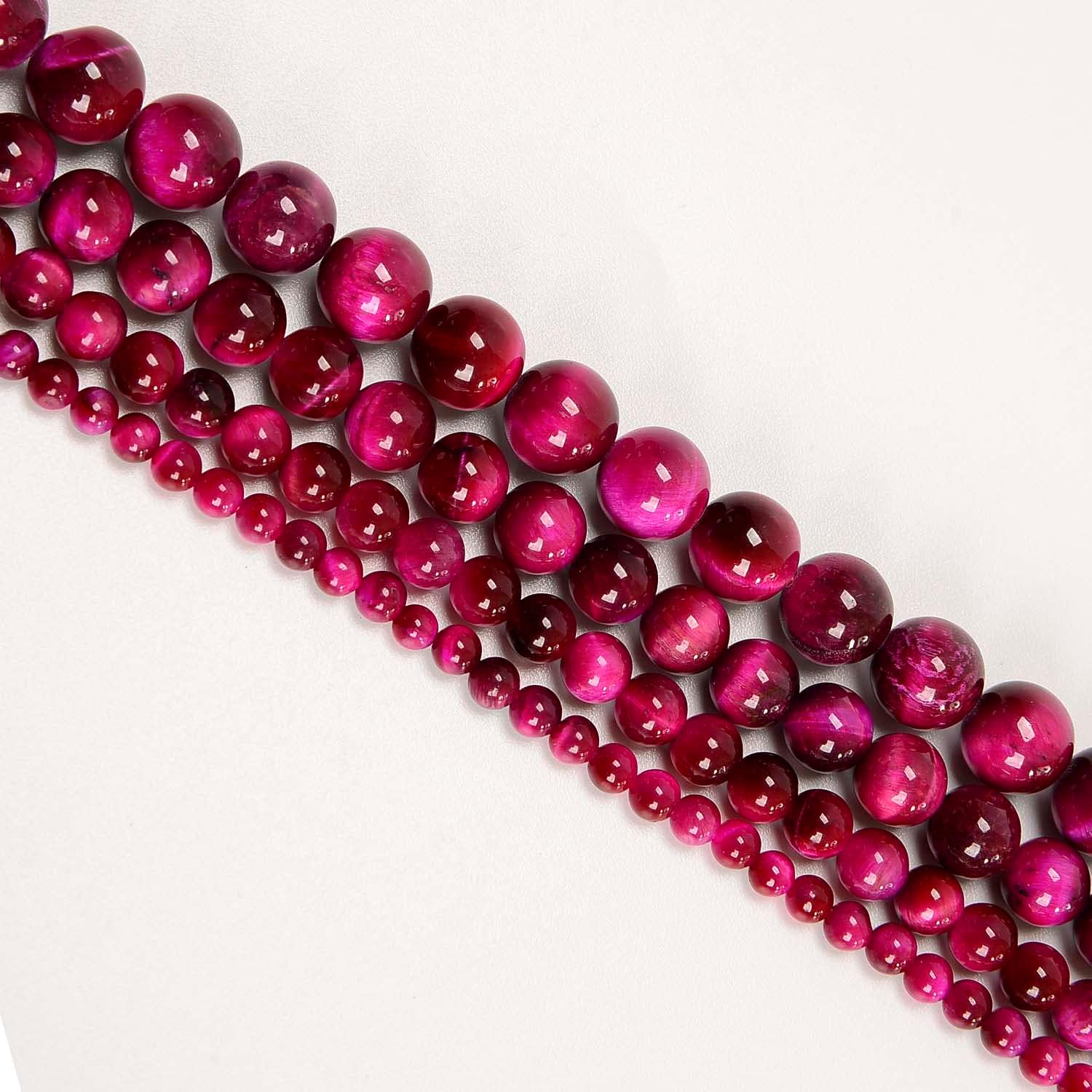 NCB 100PCS 8mm Natural Rose Tiger's Eye Beads Gemstone Round Loose Stone Spacer Beads for Jewelry Making with Crystal Stretch Cord (Rose Tiger's Eye, 100Beads) - Image 5