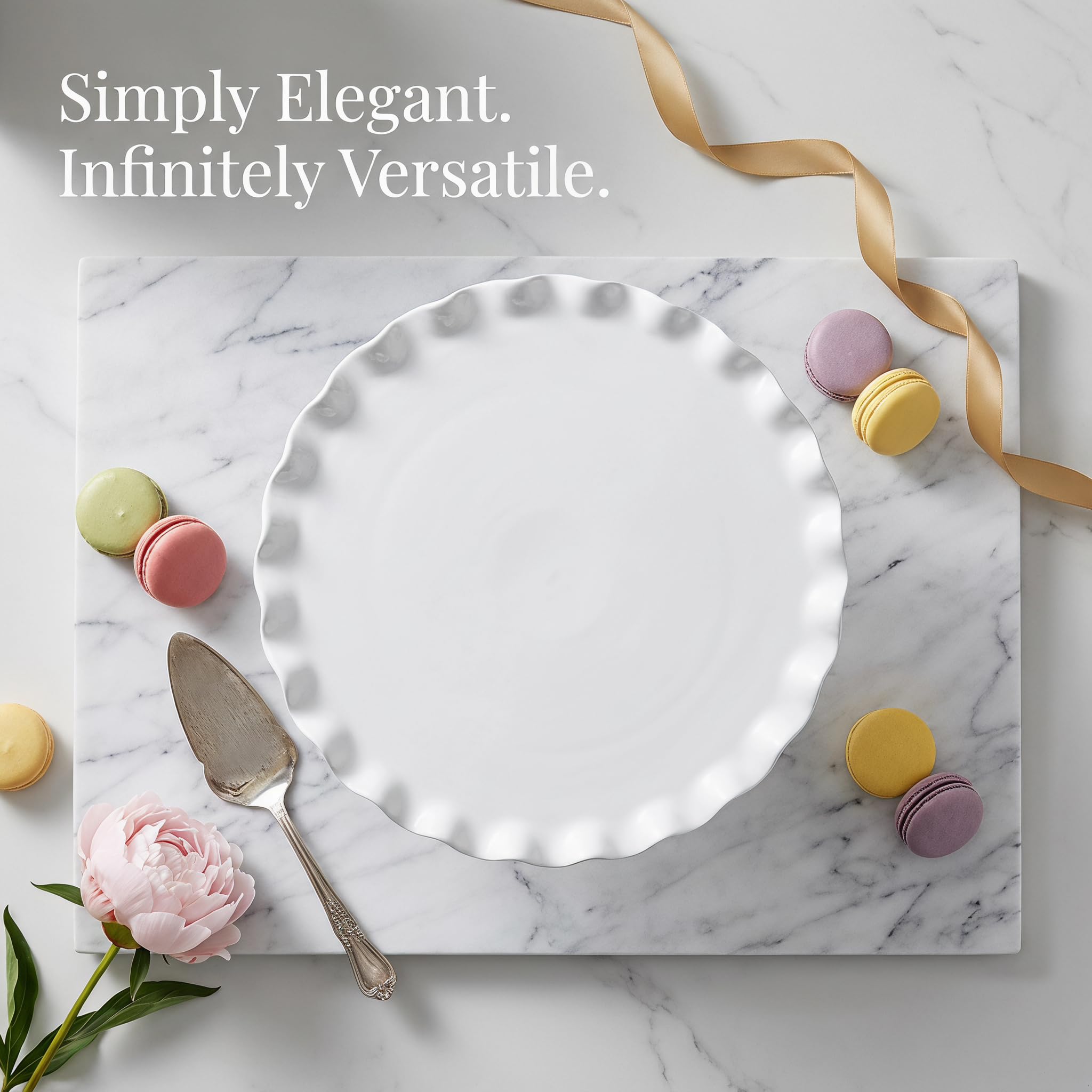 Soporte redondo de porcelana para tartas de 12 pulgadas, soporte de postre blanco para bodas, fiestas de cumpleaños