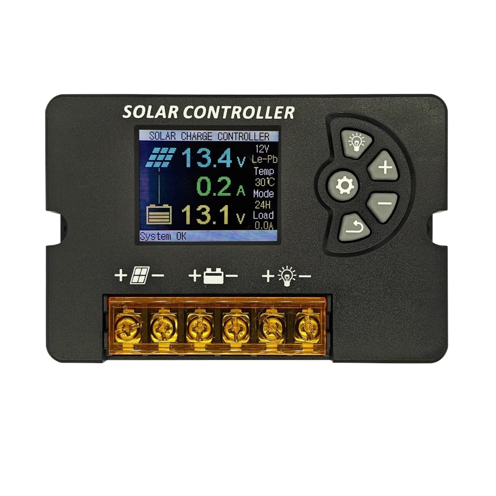 PWM Solar Charge Controller, 12V/24V Auto, 10A 20A 30A, Adjustable LCD Display, Solar Panel Regulator For Lead-acid Lithium Batteries(20A)