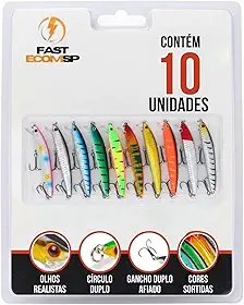 Isca Artificial Importada Meia Água Kit 10un Tucunaré Traíra