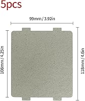Vista 2 de 5 cubiertas de guía de ondas, hoja de mica universal para horno de microondas, cortada a medida, 4.252 in x 3.898 in, paquete de 5