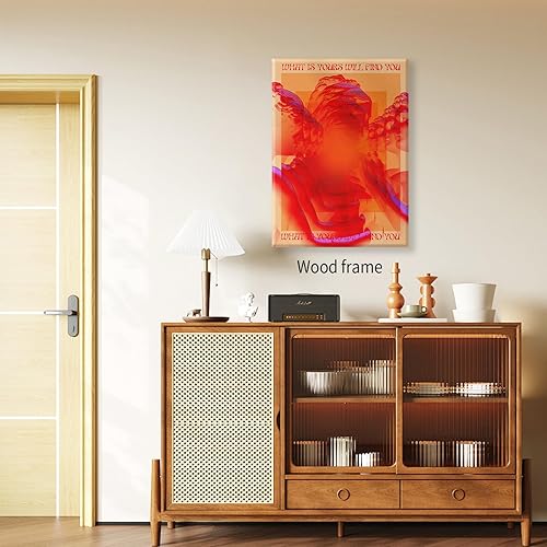 Miniatura 3 de Pósteres retro hippie trippy vintage rojo de los años 70 y 80, arte de pared de moda cara y ojos, impresiones en lienzo de 12 x 16 pulgadas