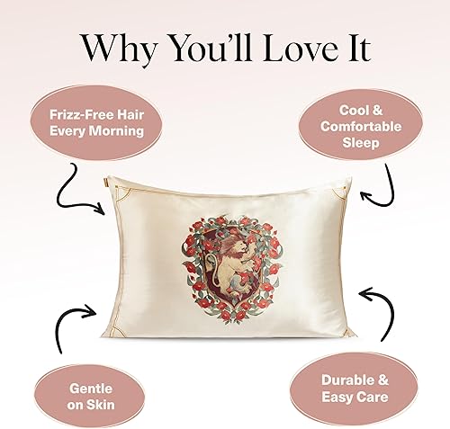 Vista 364 de Kitsch x Elf - Funda de almohada de satén con cremallera de tamaño queen/estándar, para el cabello y la piel, funda más suave que la seda, lavable a