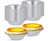 WUERKIYA 20 Pcs Yorkshire Pudding Tray, Mini Muffin Tray, Aluminium Egg Tart Mould, Baking Moulds Mini Pie Dishes, Non-Stick Mini Baking Pudding Tins Set, for Egg Tart Baking Tray Cupcake Cup DIY