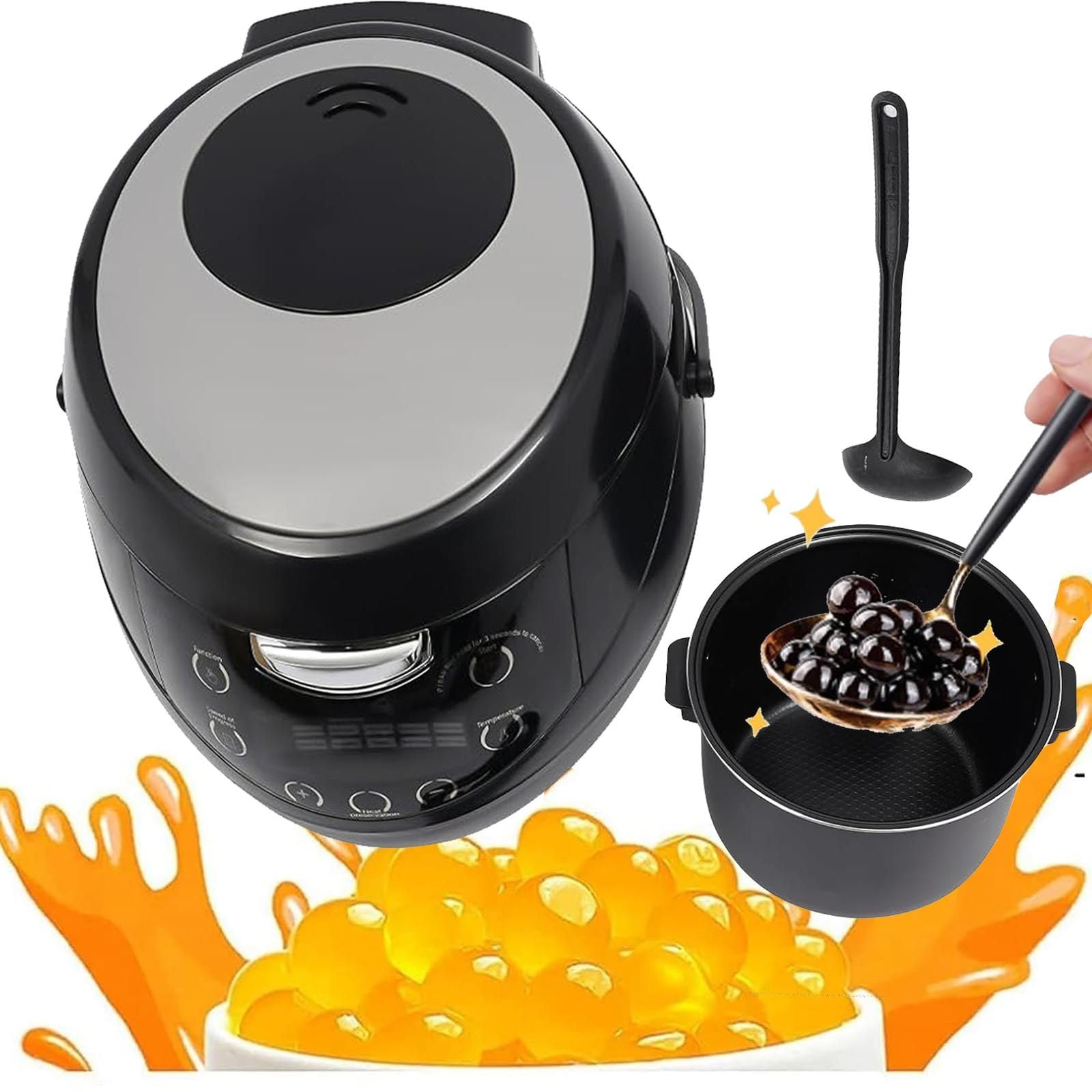 Cocedor De Perlas Comercial 6L/8L,MáQuina AutomáTica Para Preparar Té Leche 900/1350W Y Olla EléCtrica De Sobremesa Para Hacer Perlas Tapioca.Para PudíN,Sagú Y Bolas Taro,8L1350W