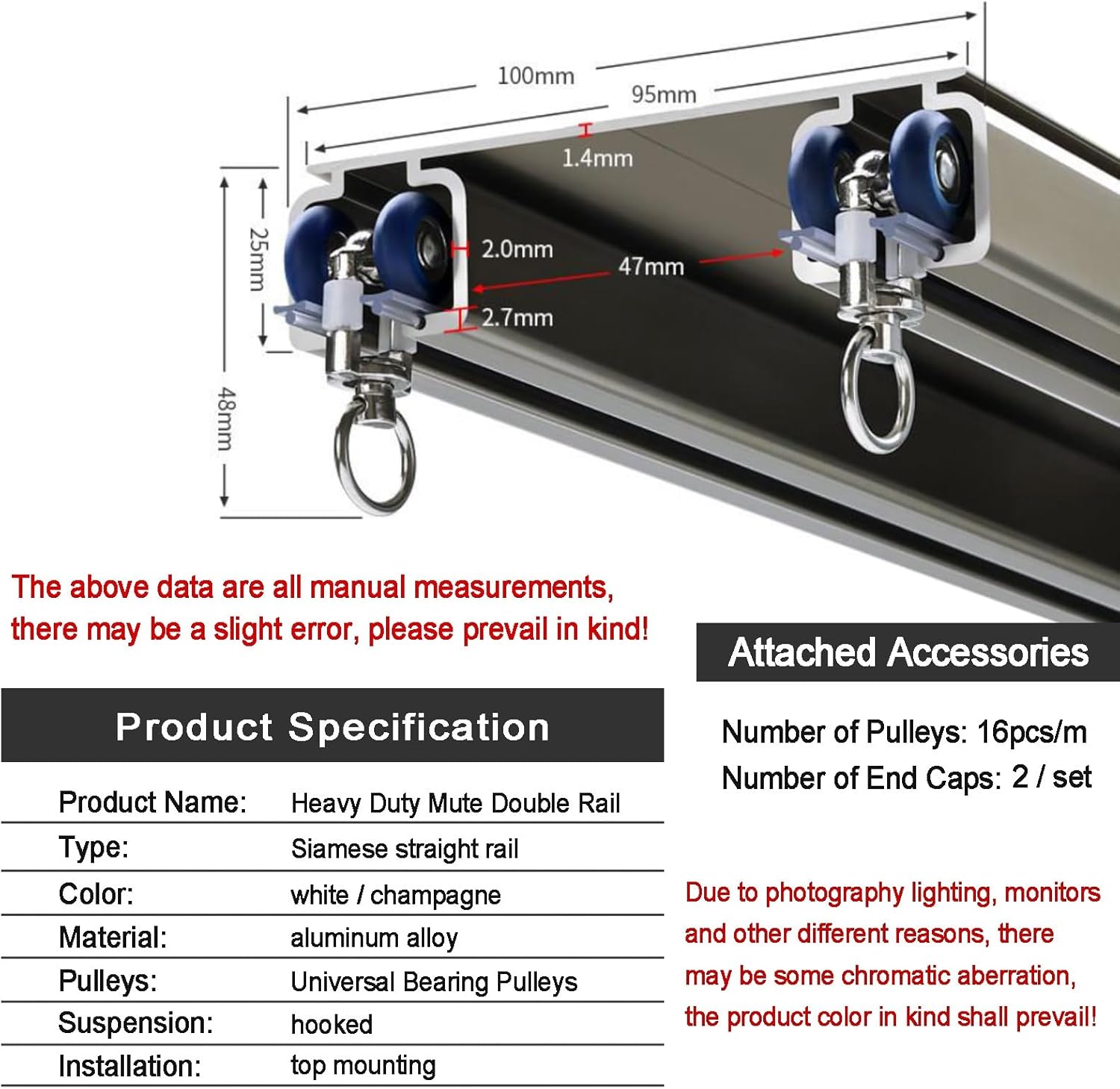 Double Row Ceiling Track System - Heavy-Duty Ceiling-Mounted Rails for Room Dividers - 11.8ft Adjustable White Curtain Rods for Living Room & Bedroom Décor