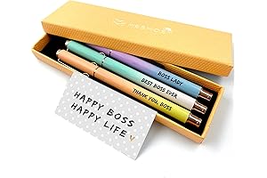 MESMOS Boss Day Gifts for Women Fancy Pen Set - 3pk (White, Silver & Blue)
