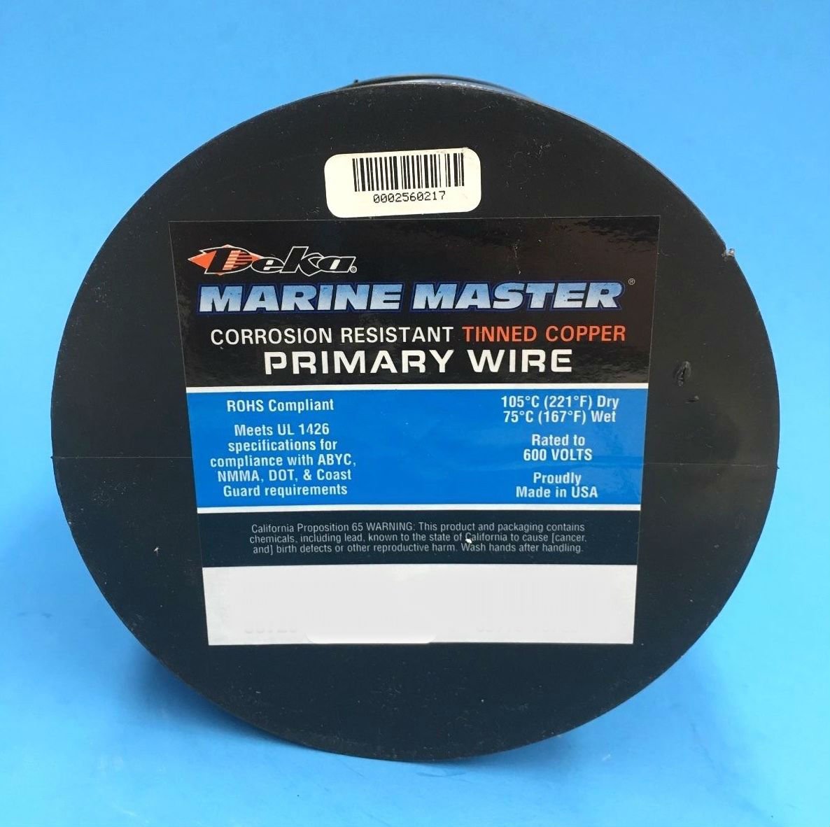 DEKA 14AWG Blue Marine Tinned Copper Boat Stranded Wire 100 Feet Made in USA