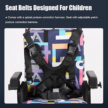KYOFIS Children's Manual Wheelchair, Foldable Wheelchair, with Headrest and Leg Support and Removable Arms Reclining Wheelchair(with Dining Table)