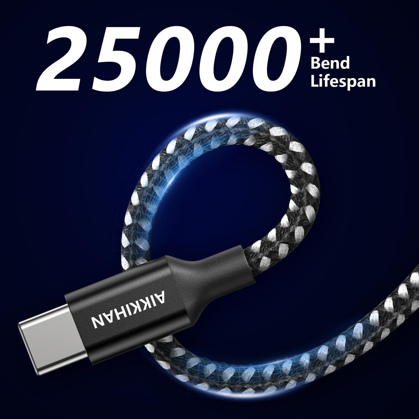 Cavo USB C da 3 m, cavo intrecciato da USB A a USB C, cavo di ricarica rapida per iPhone 17, iPhone 17 Pro Max, iPhone 16/iPhone 15 Series, per Samsung Galaxy S26 S25 S24 S23