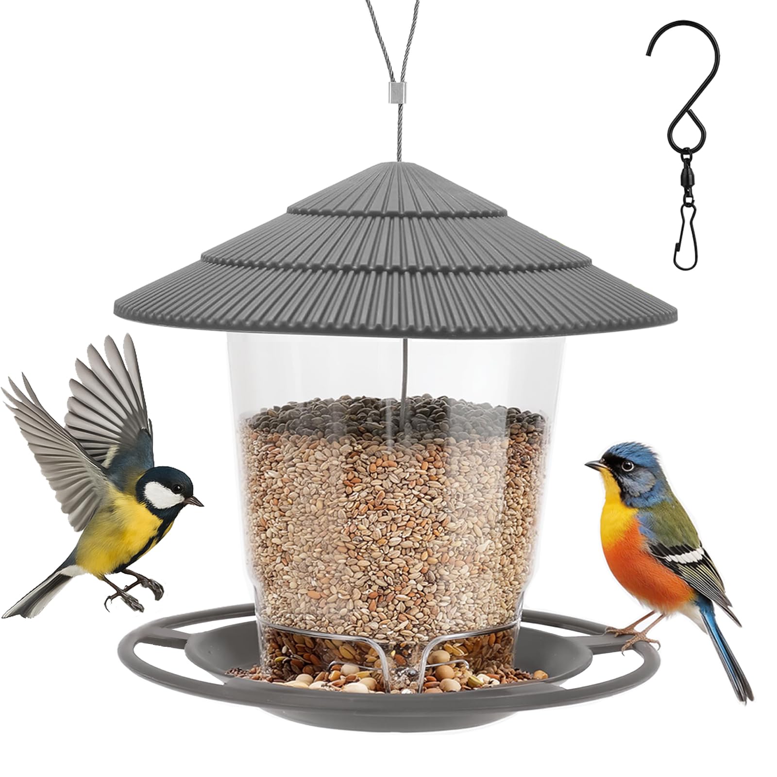 Mangiatoia per uccelli Eva Trio / Set di 2 Mangiatoie per uccelli - Trasparente - Vetro | Made In Design