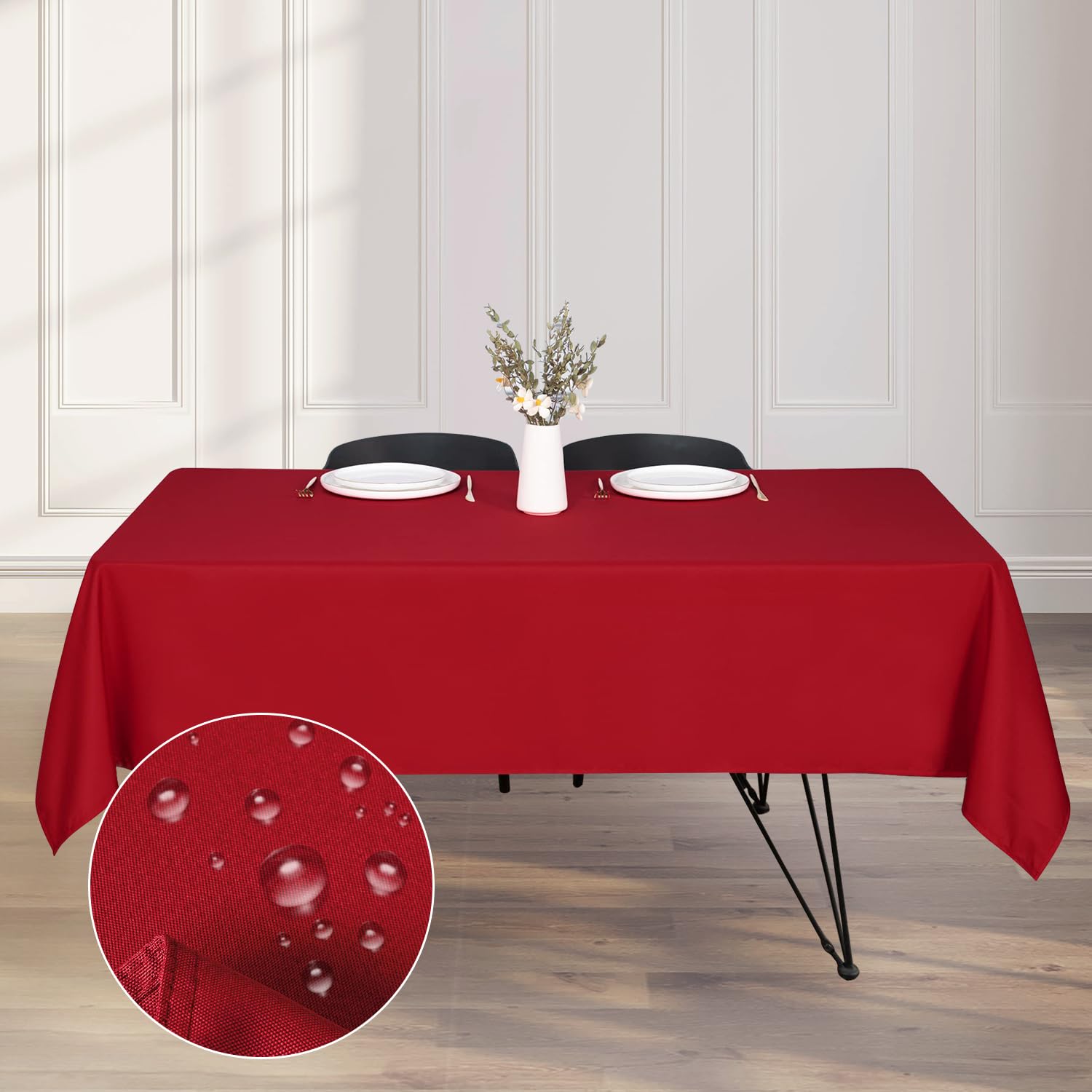 Kapwall Wipe Clean Tablecloth, 54X62Inch (137X160cm) Waterproof Rectangle tablecloth