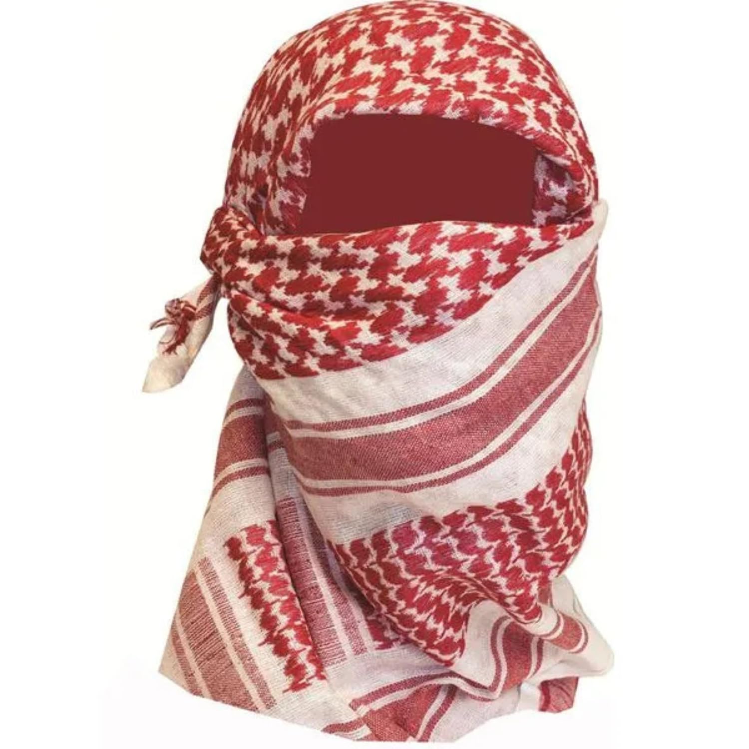 Cotton Shemagh Keffiyeh Scarf – Lightweight Tactical Desert Head Neck Wrap, Sun Protection Outdoor Scarf for Summer Hiking