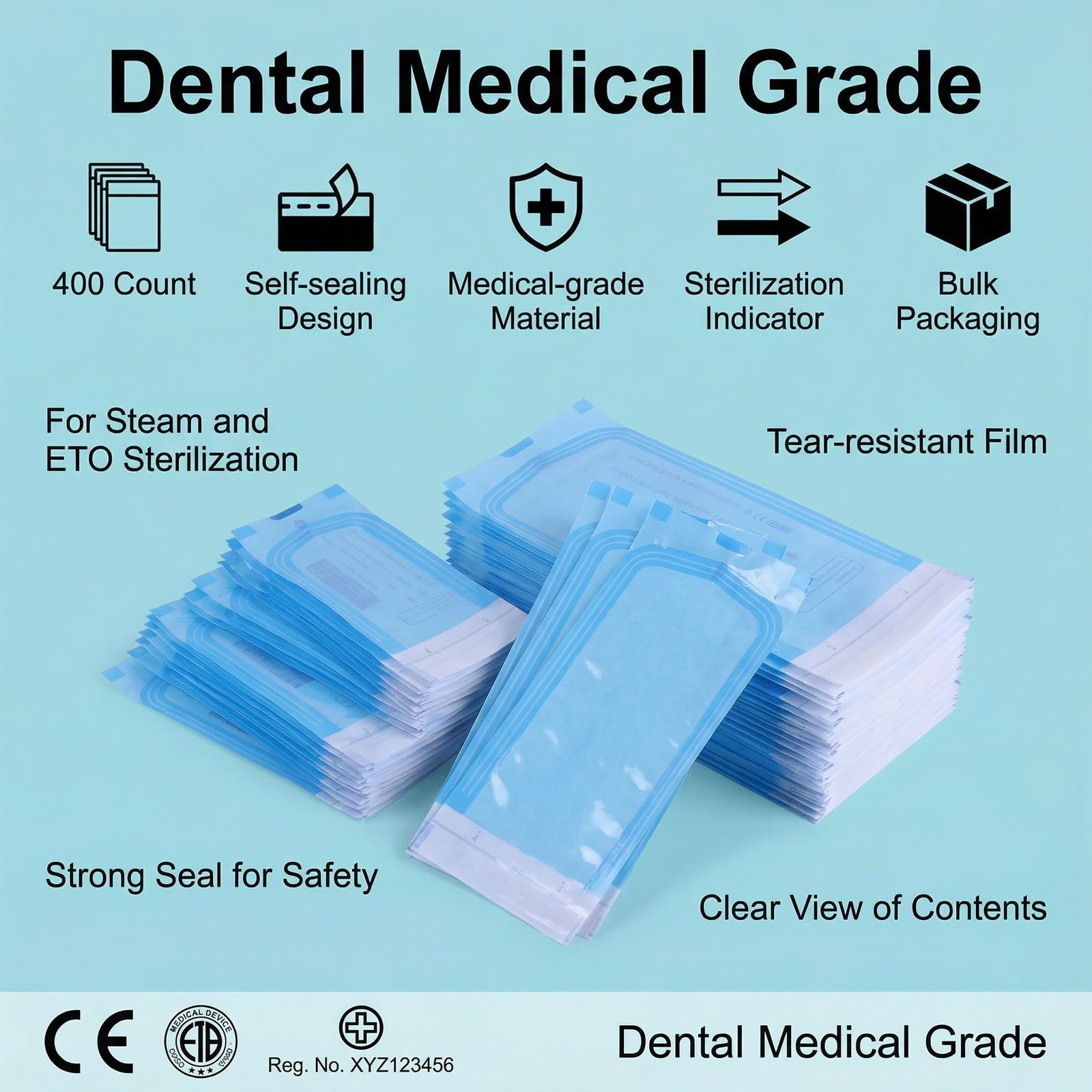 Lot De 400 Sachets De Stérilisation, Sac Pour Désinfection Autoclave 90 X 260 Mm, Sacs Autoclaves, Sacs Auto-Adhésifs Pour Stérilisation Pour Outils Dentaires, Tatouages Ou Manucures