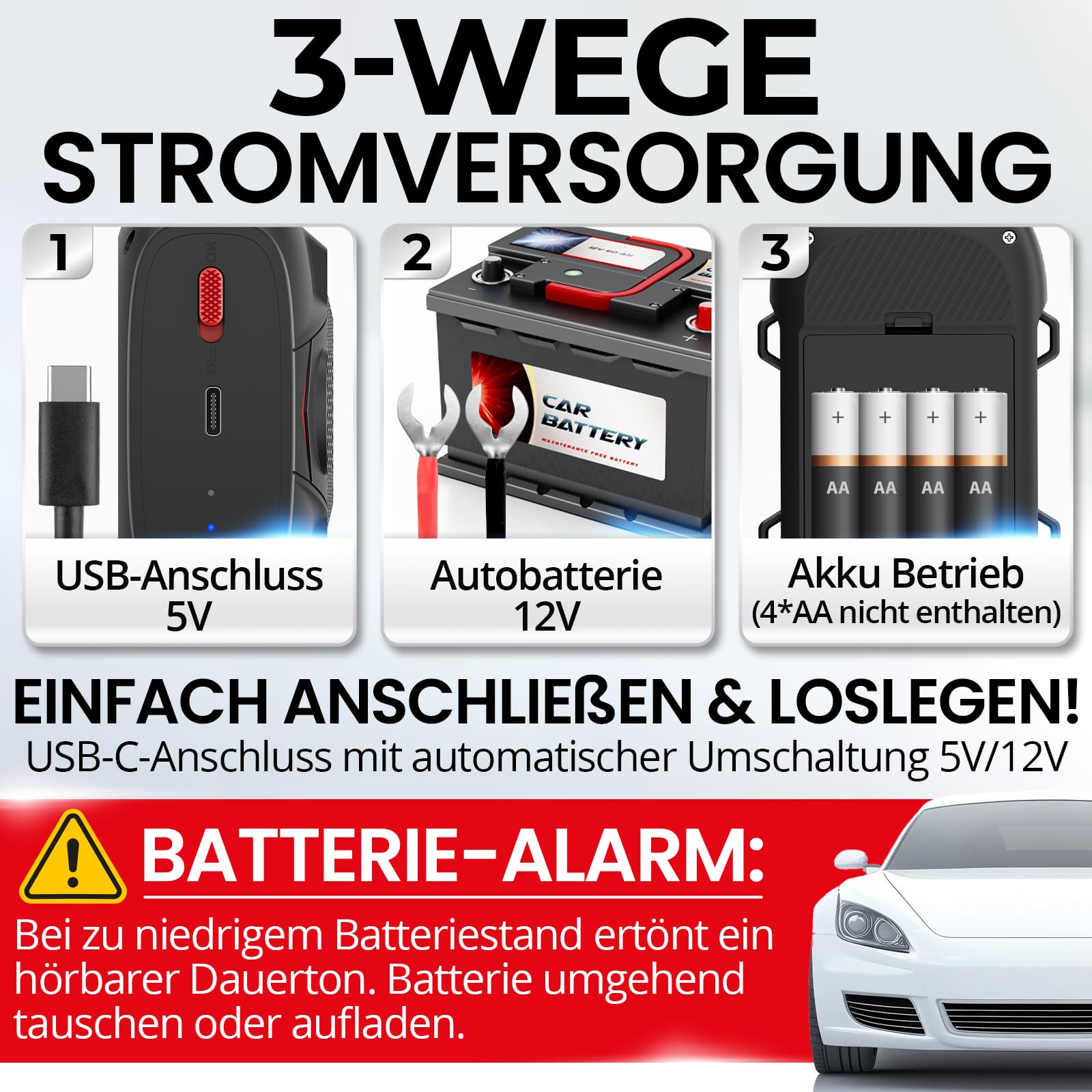 Heimwert Marderschreck Auto - Profi Ultraschall Marderschutz für sofortigen Erfolg - 2 Wege Marder Abwehr mit Blitzlicht und wechselnden Ultraschall Frequenzen zur sicheren Marderabwehr (Typ 1)