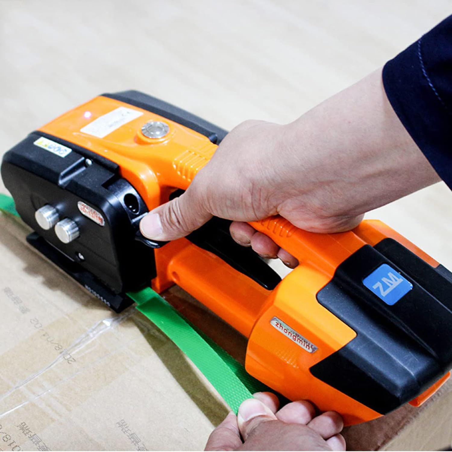 ANXYYDS 3000mah Electric Strapping Machine for 13-16mm PP PET Strapping Automatic Strapping Tool Battery Powered for Box Pallet Portable Electric Baler A-2battery