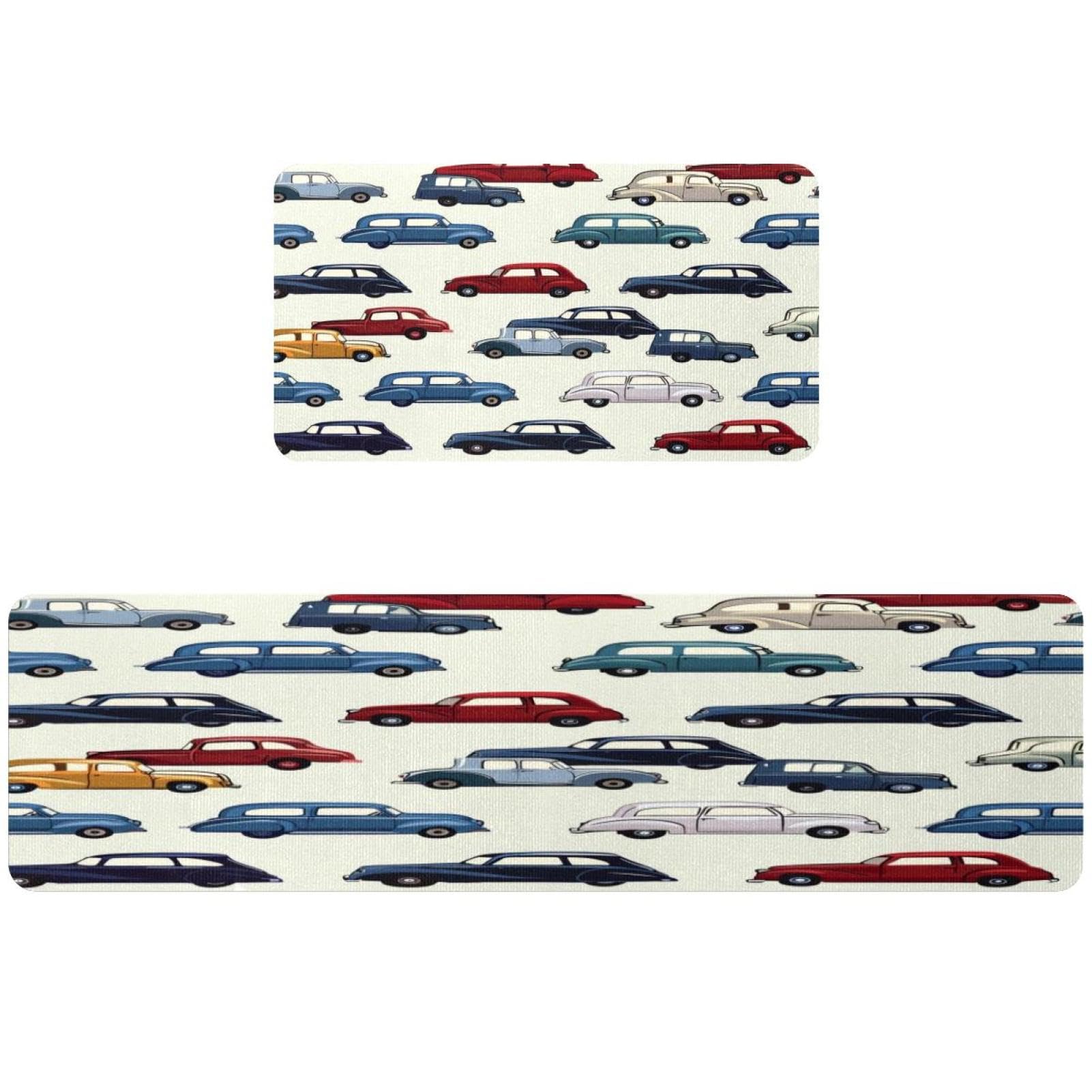 Tapete de cocina para pasillo y cuarto de lavado con coches infantiles antideslizante