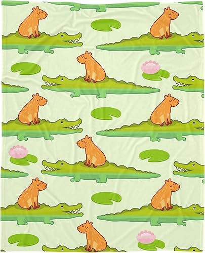 Miniatura 9 de Capybaras - Manta de regalo para niñas, niños, amantes de los animales, 50 x 60 pulgadas, manta de franela suave con patrón de capibara, mantas