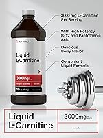 Vista 4 de Horbäach L-Carnitina Líquido 16 oz 3000 mg Sabor a bayas Fórmula vegetariana Suplemento sin OMG, sin gluten