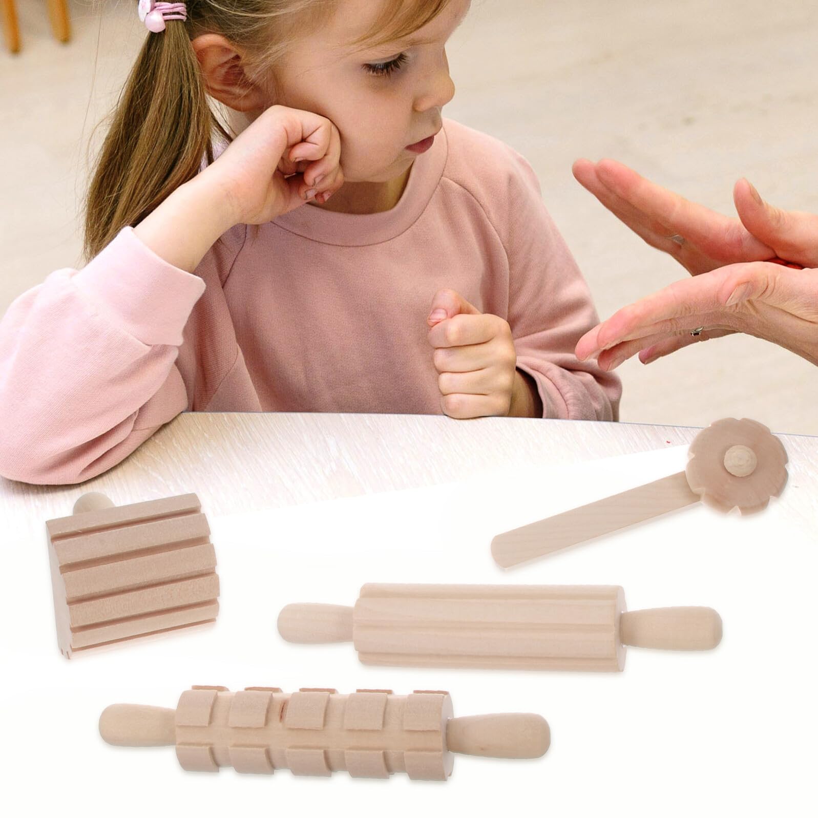Set D'outils en Bois pour Argile et Pâte à Modeler, Surface Lisse sans Bavure, Matériau Synthétique, pour Créativité et Loisirs des Garçon et Filles