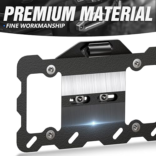 Miniatura 5 de SUORTO - Marco universal para matrícula frontal con luz LED para el anillo en D de parachoques compatible con Jeep, Ford, Dodge, Chevy, GMC, Nissan,