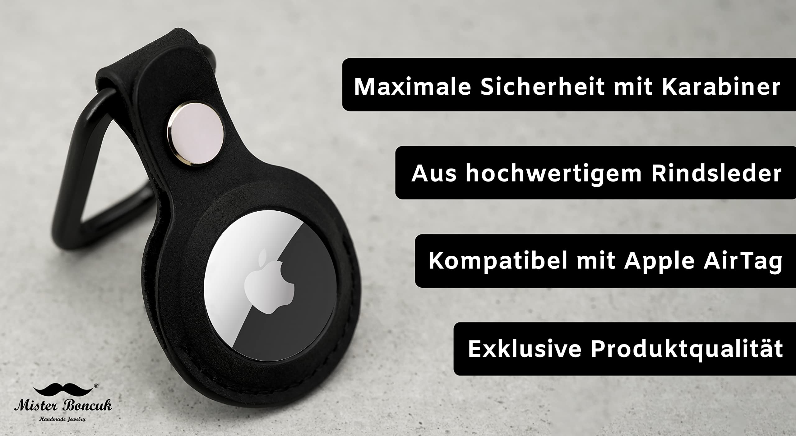 Custodia protettiva in vera pelle per AirTags, robusta custodia protettiva per AirTag | ciondolo compatibile con Apple AirTag | custodia antigraffio tutto intorno AirTag | portachiavi AirTag con