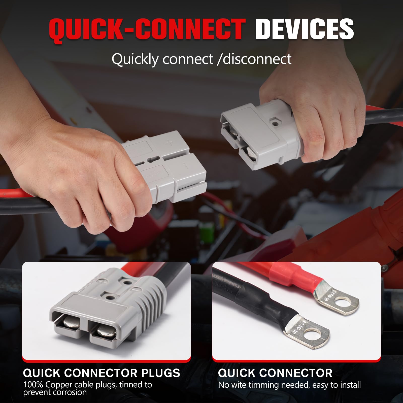 FIERYRED Cavi jumper a connessione rapida, calibro 2/0, 1500 A, resistenti con borsa da viaggio, cavo di avviamento per batteria resistente, per camion, camion diesel, SUV e auto