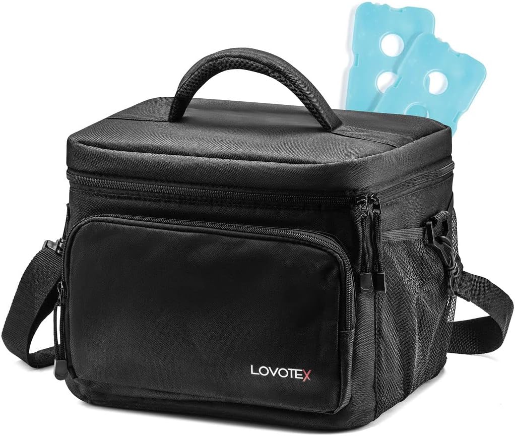 3X Large Insulated Lunch Bag, Insulated Lunch Box For Men Lunchbox with 2 Reusable Cooler Ice Packs, Lunch Cooler Lunch Bag for Men Fits 12 Cans