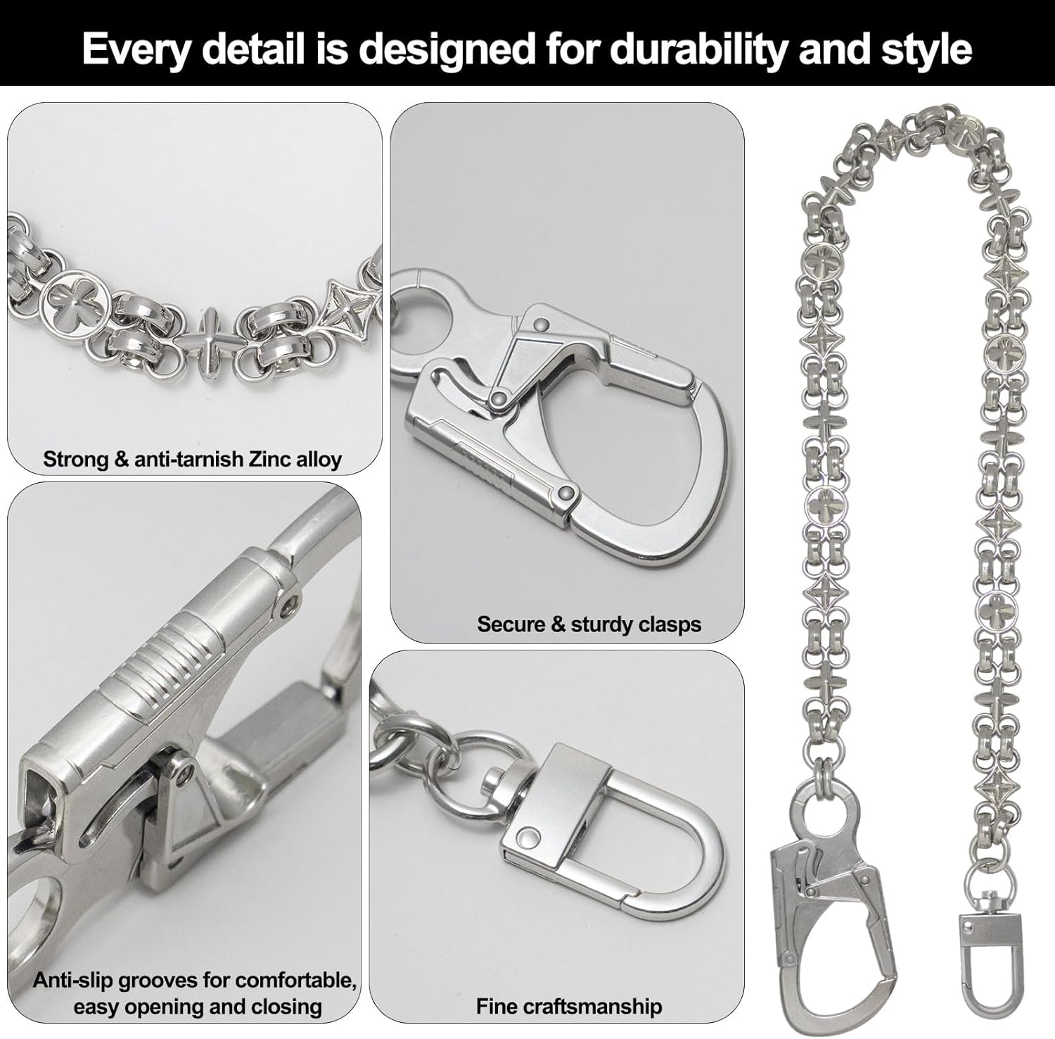 Ahiller Heavy Duty Wallet Chain for Men Women,Hip Hop Punk Style Belt to Pant Chain for Jeans, Anti-Lost Security Chain - Image 4