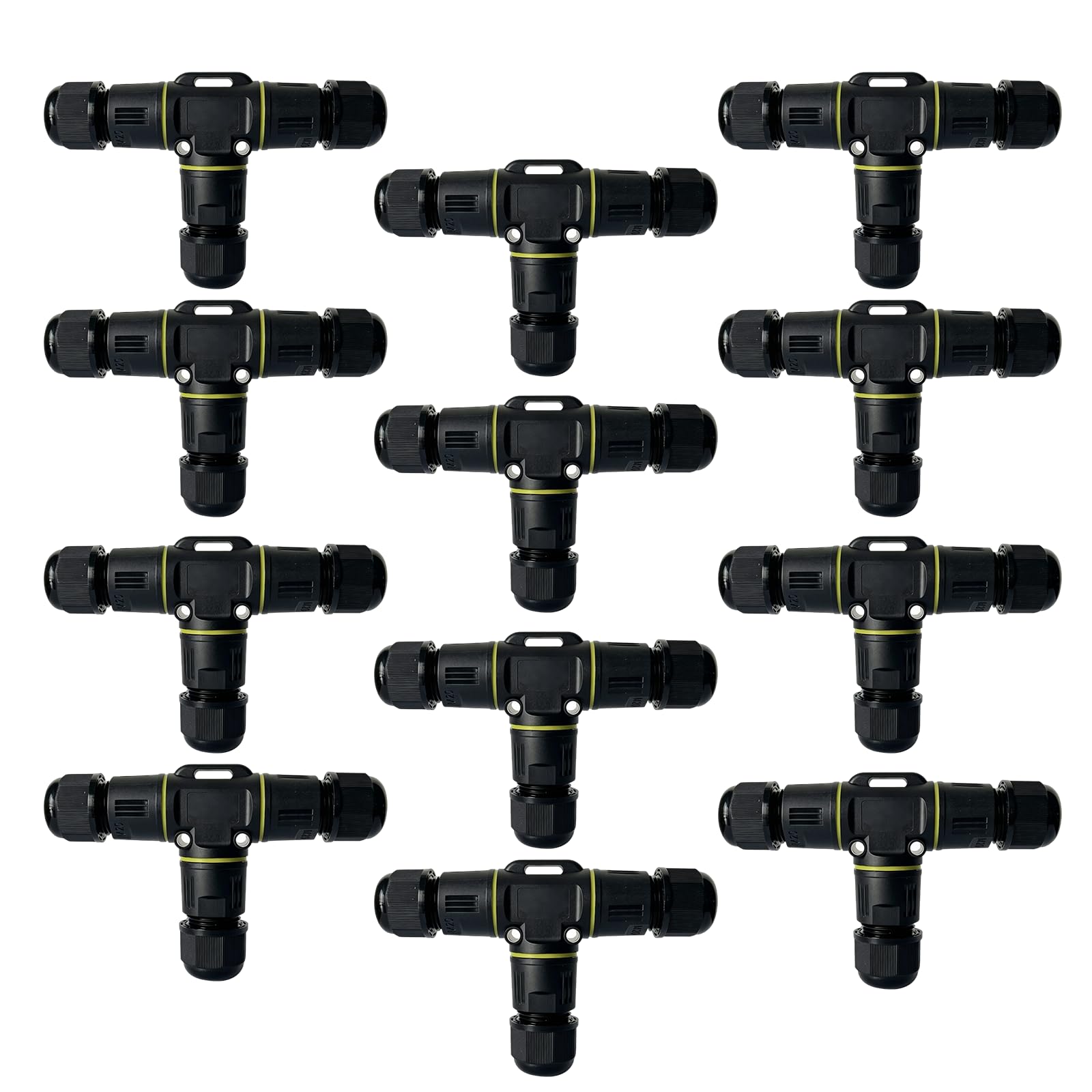 Connettori Per Cavi Impermeabili IP68, Set Da 12 Pezzi Di Connettori A 3 Pin Per Cavi Interrati Connessione Rapida Facile Installazione Per Cavi Con Diametro Da 3 A 12 mm