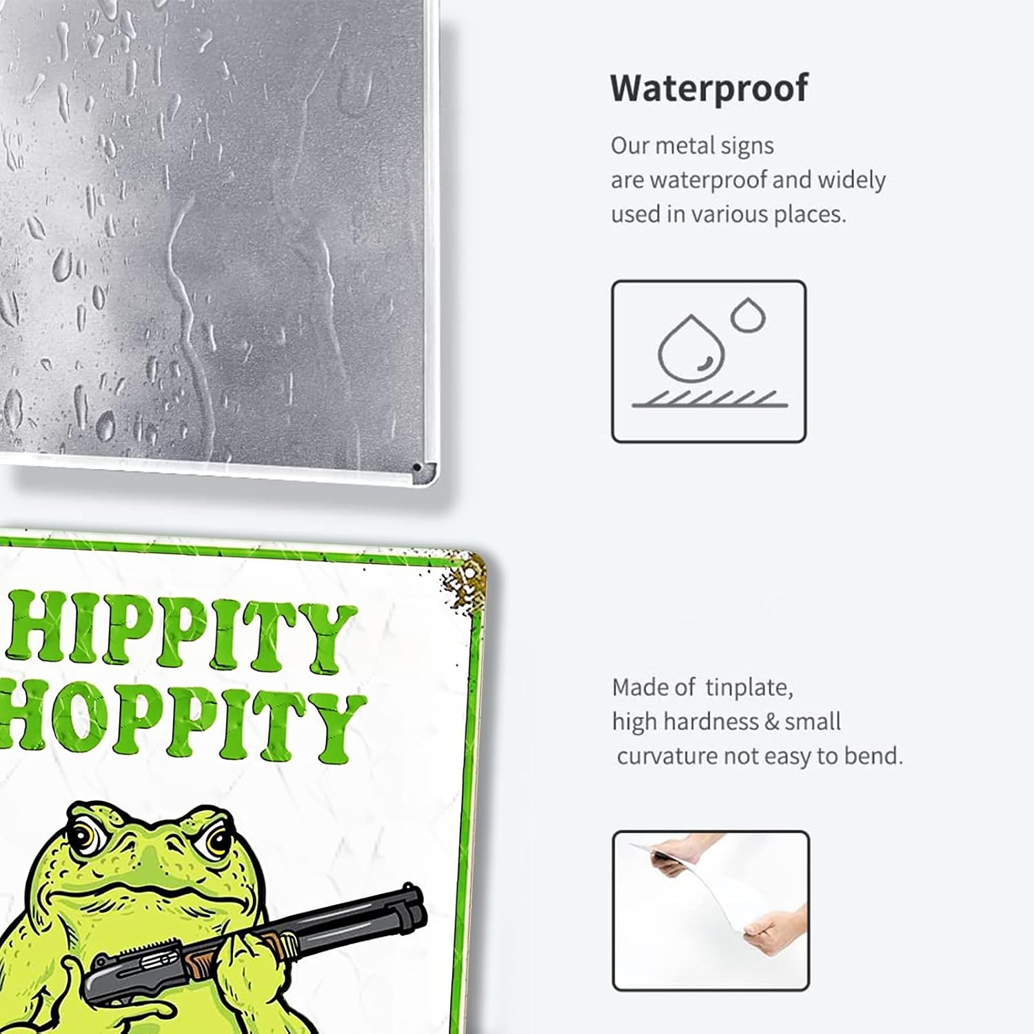 Fmcmly Funny Frog Room Door Decor Hippity Hoppity Get Of My Property Sign Home Bedroom Garden Garage Wall Decor 8x12 Inch image 3