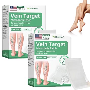 Healrize Vein Target Microdarts Patch, 2026 New Leg Varicose Veins Patch, Healrize Vein Target Patch, Natural Ingredients Leg Treatment for All Skin Types 2Boxes