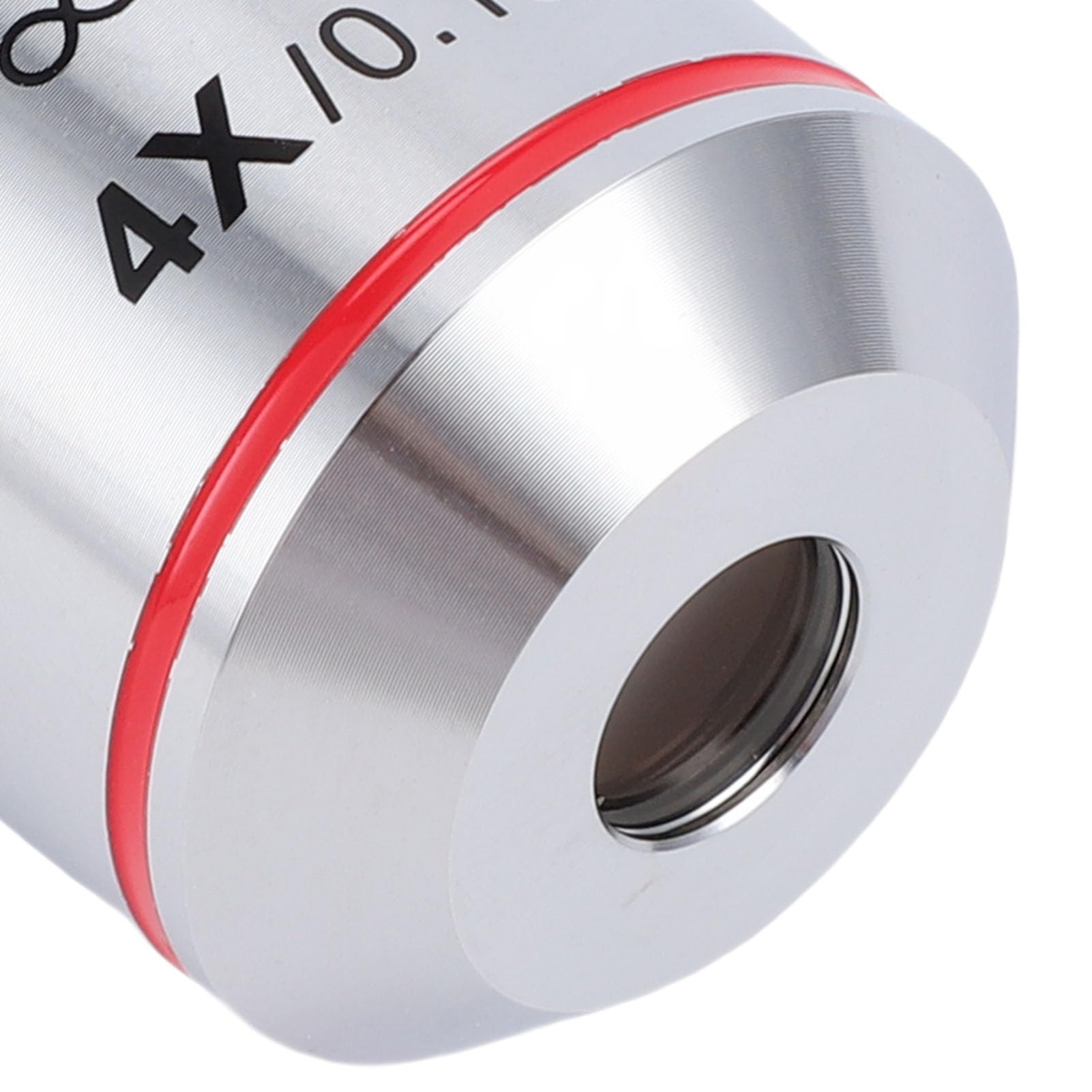 KIMISS Microscopio Objetivo Lente Alta Resolución 4X Aumento de Campo Plano Microscopio Biológico Lente para Investigación Educativa Interfaz de 20,2 Mm RMS