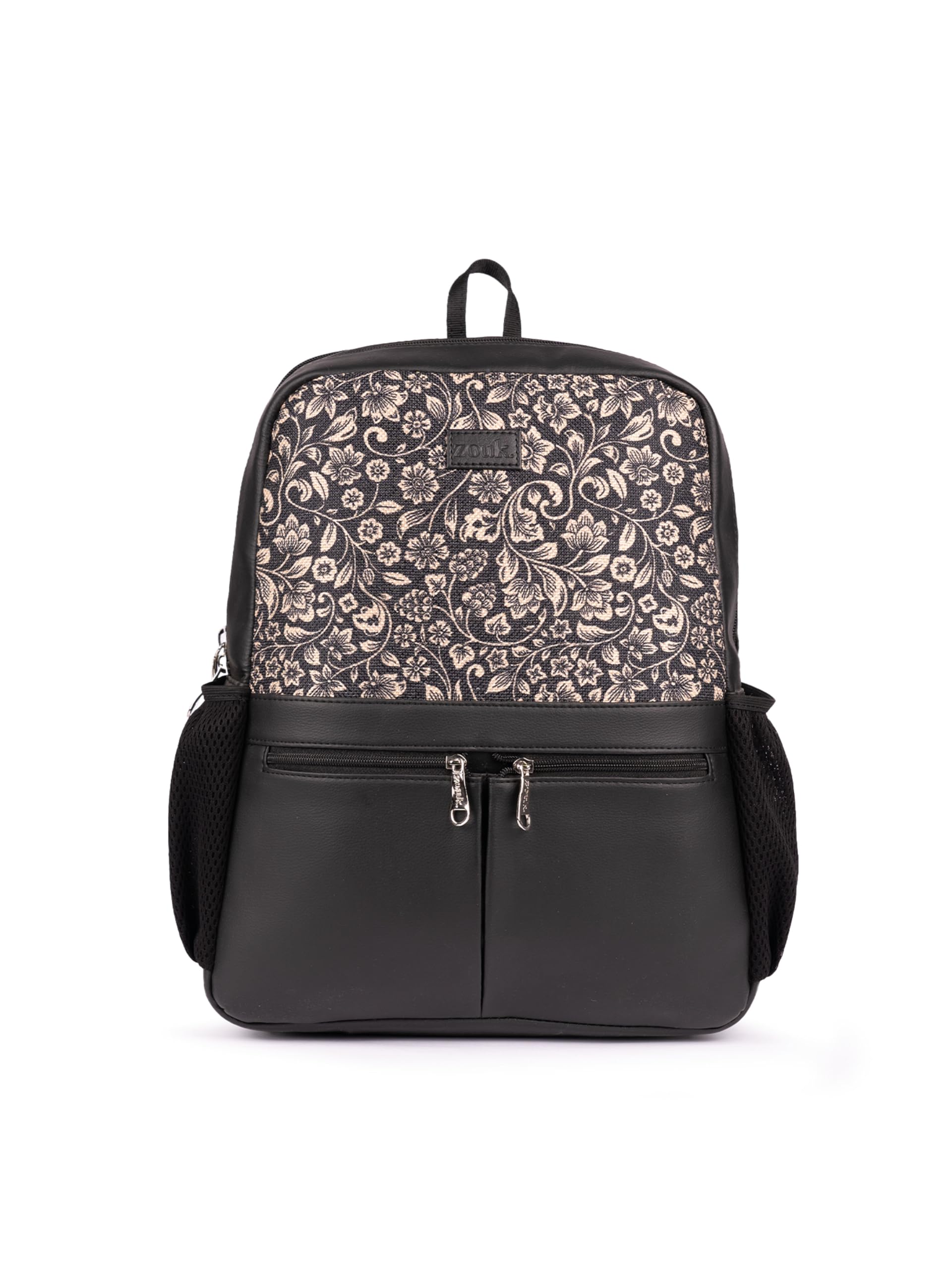 Printed Jute Vegan Leather Men's Checkpoint Friendly Laptop Office Backpack 15.6 inch