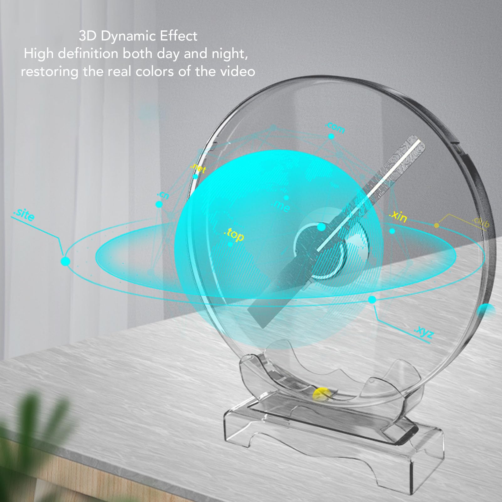 XUMIUZIY 3D Hologramm Lüfter mit WLAN, Desktop Hologramm Projektor Werbemaschine mit Abdeckung für Kommerzielle Anzeige, Leiser Betrieb, Integrierte 4G Speicherkarte