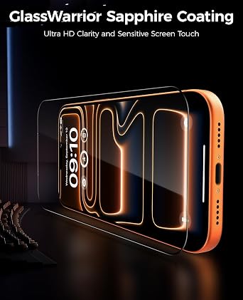 BENKS GlassWarrior AR Screen Protector for iPhone 17 Pro 6.3 inch, 3D Curved Full Coverage Tempered Glass, Superior Scratch Resistance Anti-Reflective Tempered Glass Screen Protector
