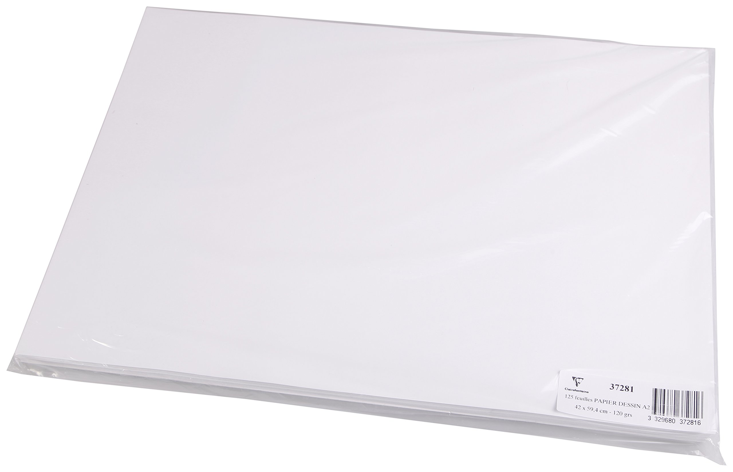 Papier dessin croquis Clairefontaine A2 120g blanc pour feutre et fusain 125 feuilles